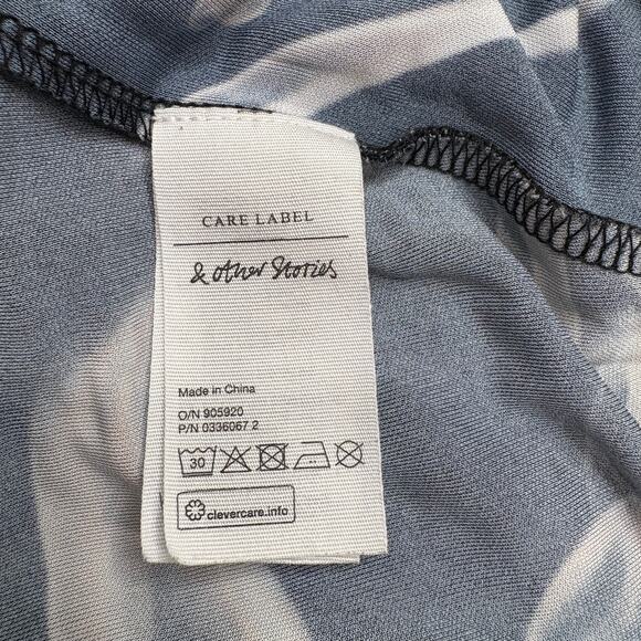 & Other Stories US Size 4 Dress Fume Smoke Print Midi Keyhole Back Avant Garde - Picture 7 of 12